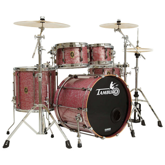 Tamburo UNIKA Series (5-piece wood shell pack with Snare Drum and 22" Bass Drum and 16" Floor Tom) - Fantasy Red