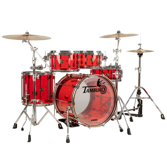 Tamburo VOLUME Series (4-piece seamless-acrylic shell pack with Snare Drum and 18" Bass Drum) - Wine Red