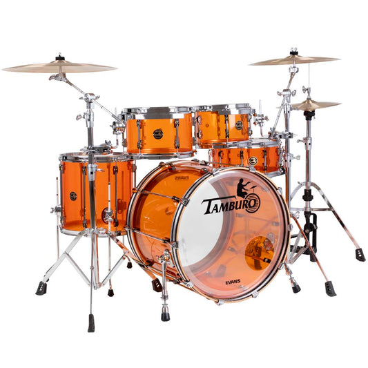 Tamburo VOLUME Series (5-piece seamless-acrylic shell pack with Snare Drum and 22" Bass Drum and 16" Floor Tom) - Orange