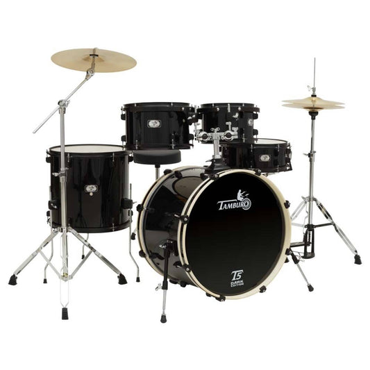 Tamburo TB T5R22DARK T5 Series Complete Drum Set with Hardware Included (5-piece shell pack with Snare Drum and 22" Bass Drum) - Dark Edition