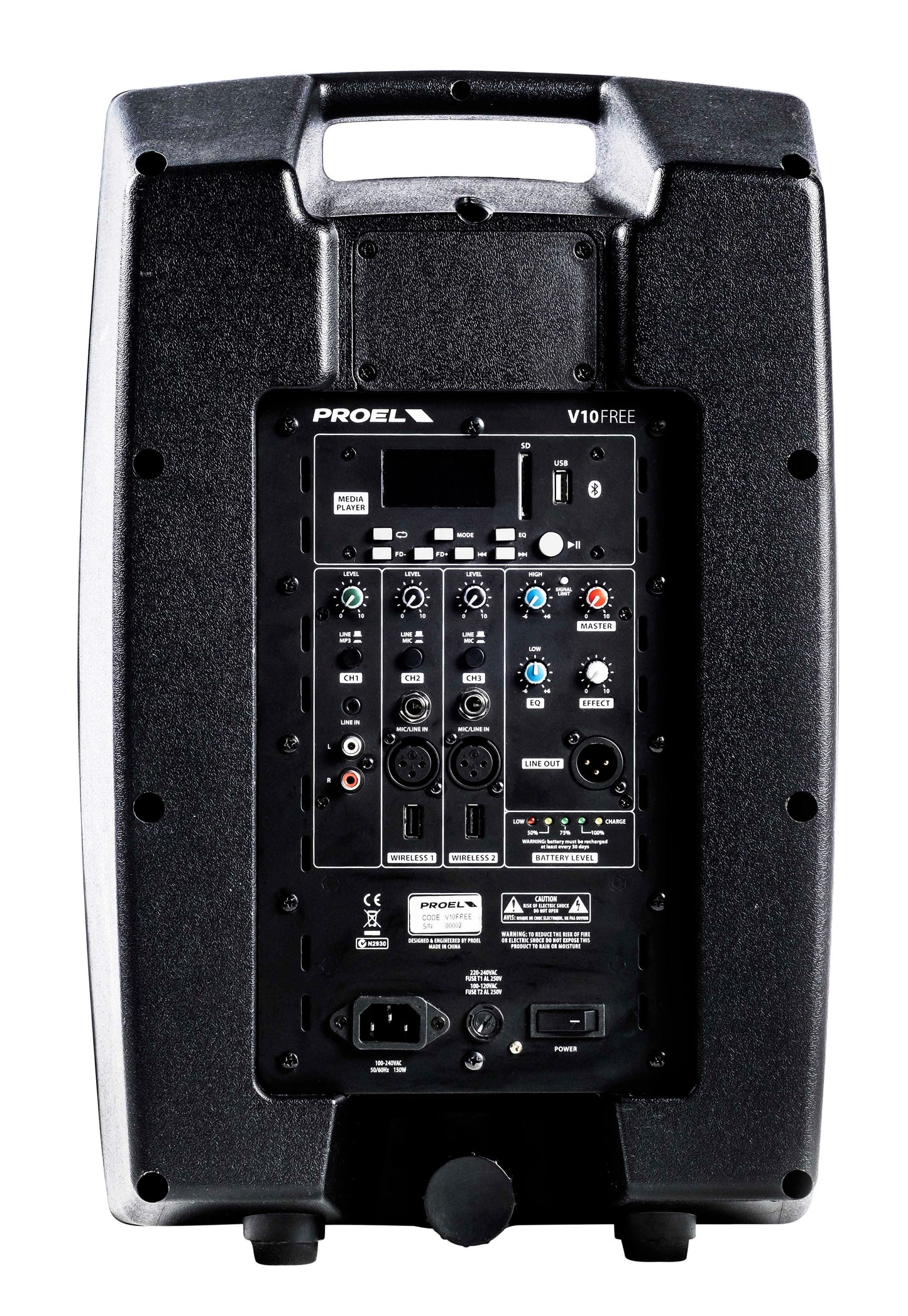 Proel V10FREE V-FREE Series Portable All-in-One Battery-Powered 10" Loudspeaker Sound System