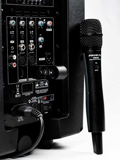 Proel V12WAVE V-WAVE Series Bi-Amplified 2-Way 12" Loudspeaker Sound System with 3-Channel Mixer and Media Player