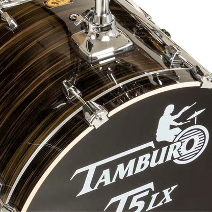Tamburo TB T5LXP20WGBK Drum Set T5LX series (5-piece, 20" Bass Drum) - Wood Grain Black Finish