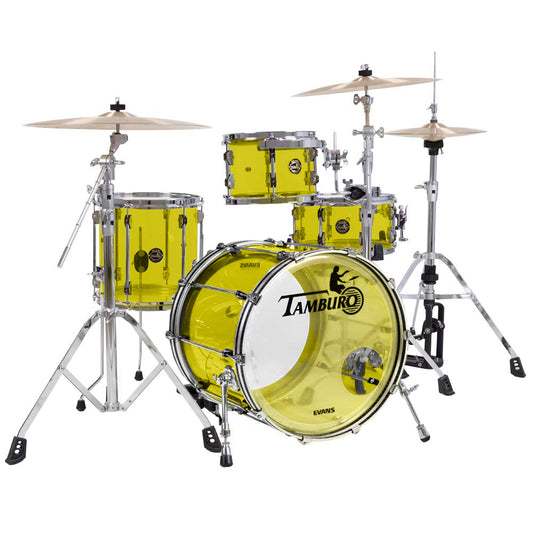 Tamburo TB VL418YW VOLUME Series (4-piece seamless-acrylic shell pack with Snare Drum and 18" Bass Drum) - Yellow