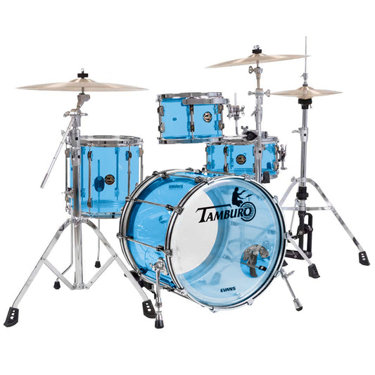Tamburo TB VL418BL VOLUME Series (4-piece seamless-acrylic shell pack with Snare Drum and 18" Bass Drum) - Blue