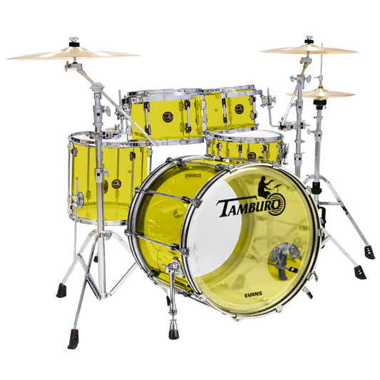 Tamburo TB VL520YW VOLUME Series (5-piece seamless-acrylic shell pack with Snare Drum and 20" Bass Drum) - Yellow