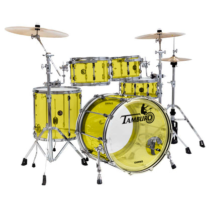Tamburo TB VL522YW VOLUME Series (5-piece seamless-acrylic shell pack with Snare Drum and 22" Bass Drum) - Yellow