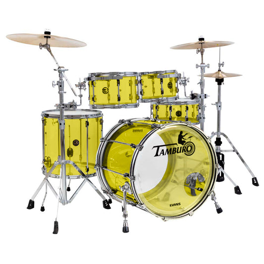 Tamburo TB VL522YW VOLUME Series (5-piece seamless-acrylic shell pack with Snare Drum and 22" Bass Drum) - Yellow