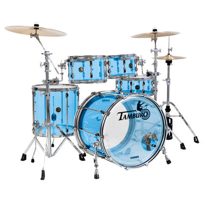 Tamburo TB VL522BL16 VOLUME Series (5-piece seamless-acrylic shell pack with Snare Drum and 22" Bass Drum and 16" Floor Tom) - Blue