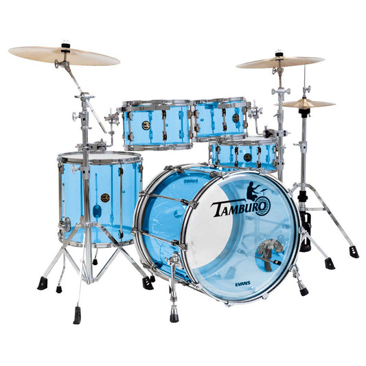 Tamburo TB VL522BL VOLUME Series (5-piece seamless-acrylic shell pack with Snare Drum and 22" Bass Drum) - Blue
