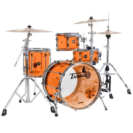 Tamburo TB VL416OR VOLUME Series (4-piece seamless-acrylic shell pack with Snare Drum and 16" Bass Drum) - Orange