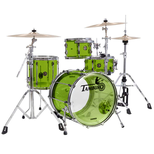 Tamburo TB VL418GR VOLUME Series (4-piece seamless-acrylic shell pack with Snare Drum and 18" Bass Drum) - Green