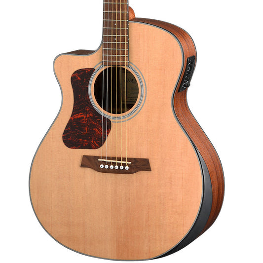 G550RCEL Natura Solid Spruce Top Left-Handed Armrest Grand Auditorium Acoustic Cutaway-Electric - Open Pore Satin Natural