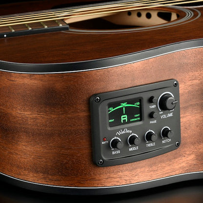 G551E Natura Solid Mahogany Top Grand Auditorium Acoustic-Electric - Open Pore Satin Natural