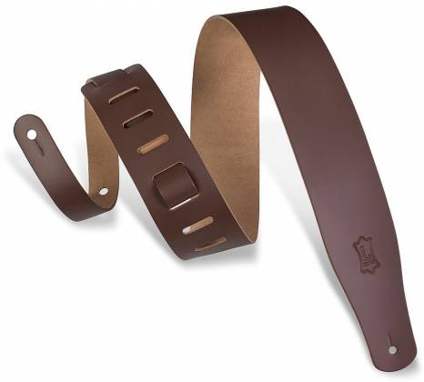 Levy's Leathers - M26-BRN - 2 1/2" Wide Brown Genuine Leather Guitar Strap