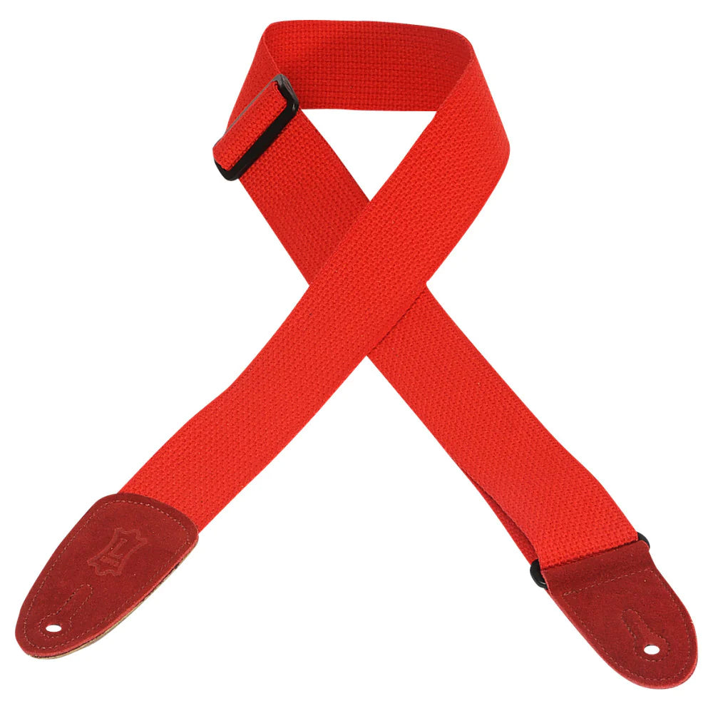 2" Wide Red Cotton Guitar Strap.