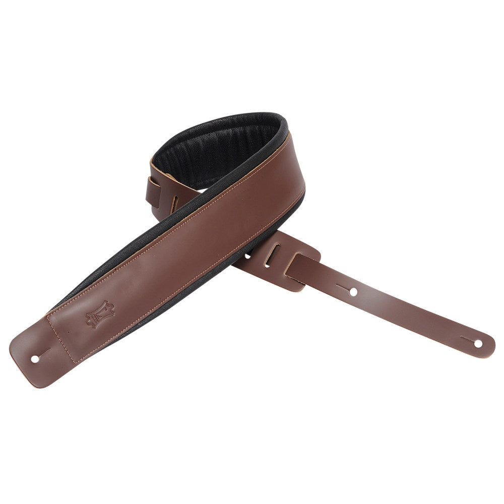 3" Wide Brown Genuine Leather Guitar Strap.