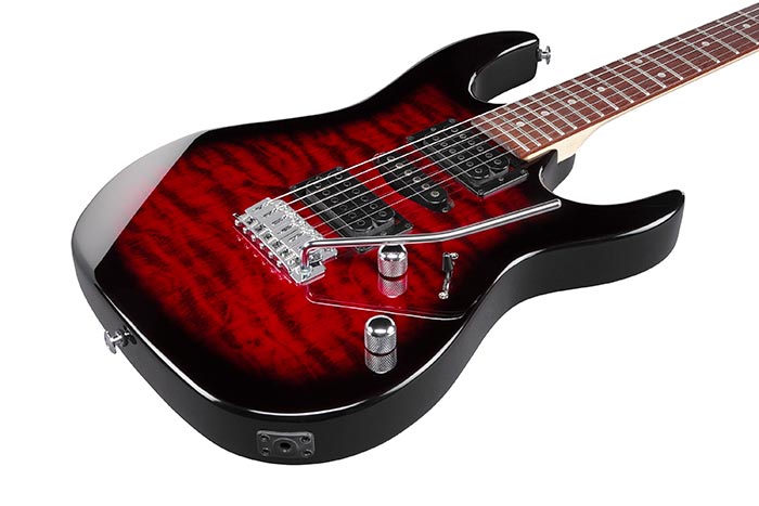 Ibanez Gio GRX70QA Electric Guitar - Transparent Red Burst