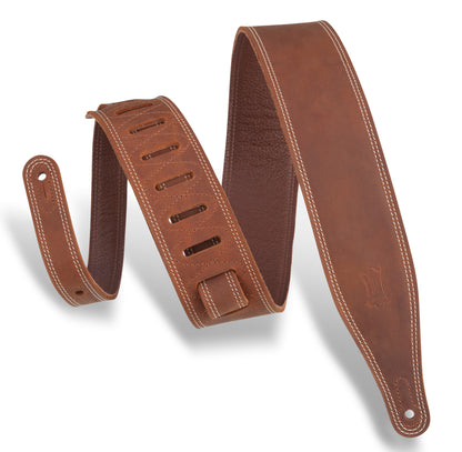 Levy's Leathers - M17BDS-BRN - 2.5" Wide Garment Leather Guitar Strap
