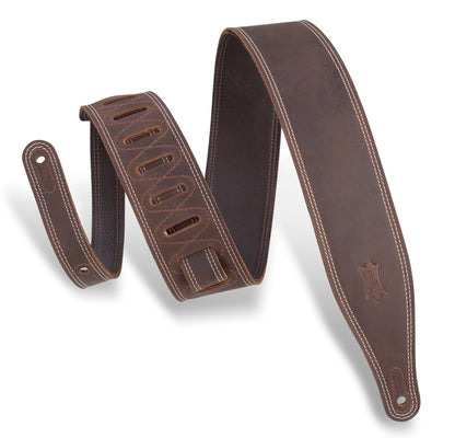 Levy's Leathers - M17BDS-DBR - 2.5" Wide Garment Leather Guitar Strap