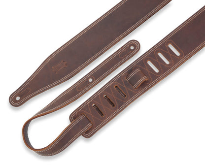 Levy's Leathers - M17BDS-DBR - 2.5" Wide Garment Leather Guitar Strap