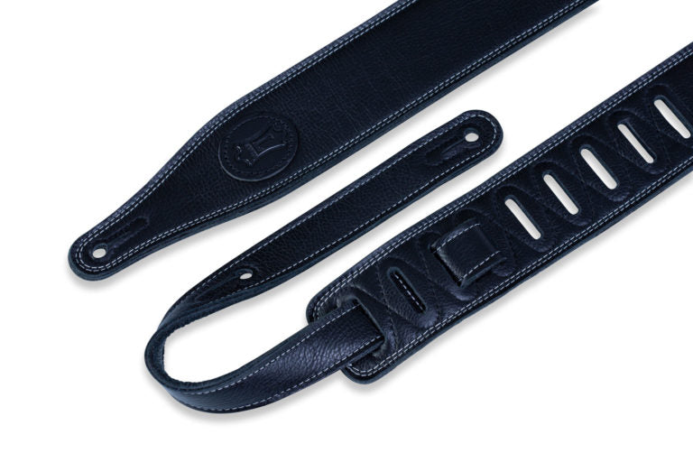 Levy's Leathers - M17SS-BLK - 2 1/2" Wide Black Garment Leather Guitar Strap.