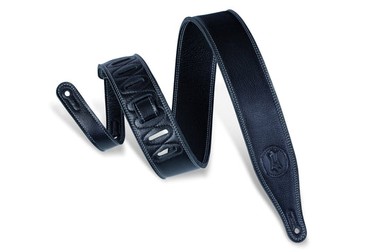 Levy's Leathers - M17SS-BLK - 2 1/2" Wide Black Garment Leather Guitar Strap.
