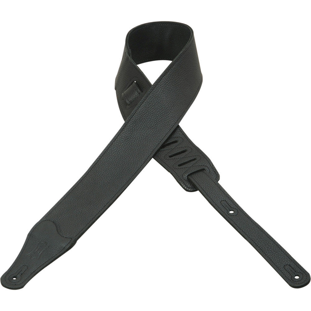 Levy's Leathers - M26BL-BLK - 2 1/2" Wide Black Garment Leather Guitar Strap