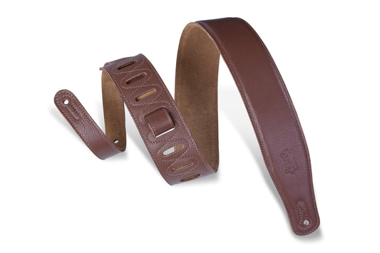 Levy's Leathers - M26GF-BRN - 2 1/2" Wide Brown Garment Leather Guitar Strap