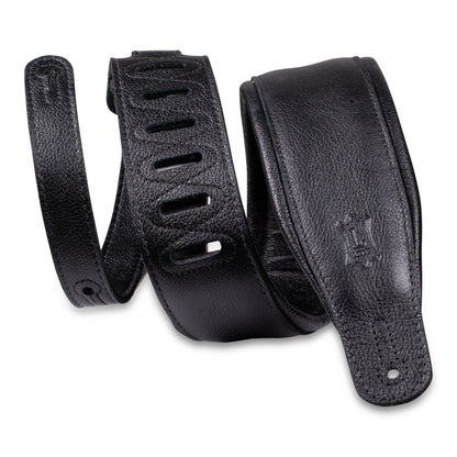 3.25" Black Garment Leather Guitar Strap