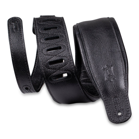 Levy's Leathers - M26GP-BLK-BLK - 3.25" Black Garment Leather Guitar Strap