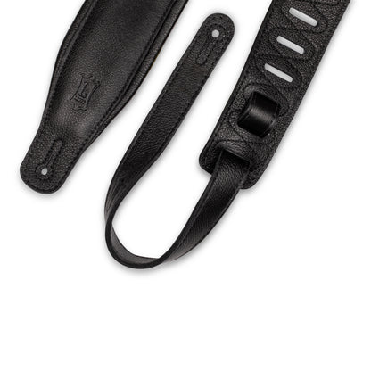 3.25" Black Garment Leather Guitar Strap