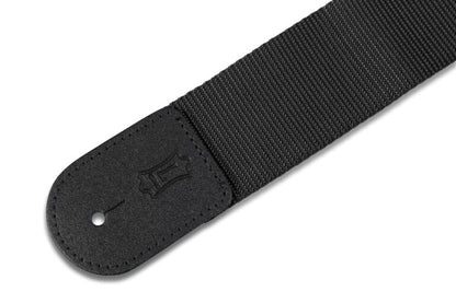 2" Wide Black Polypropylene Guitar Strap.