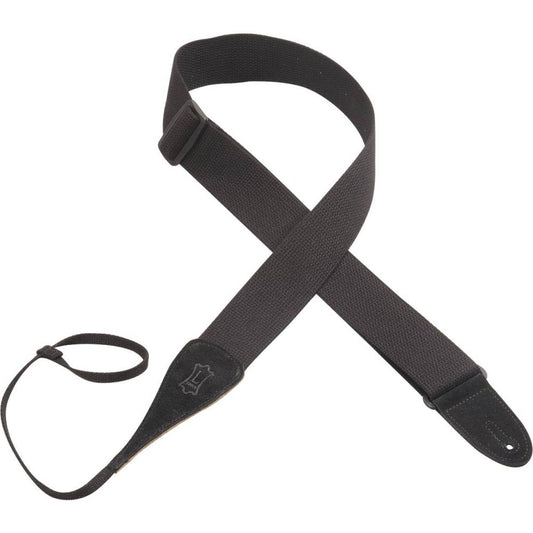 Levy's Leathers - MC8A-BLK - 2" Wide Black Cotton Guitar Strap.