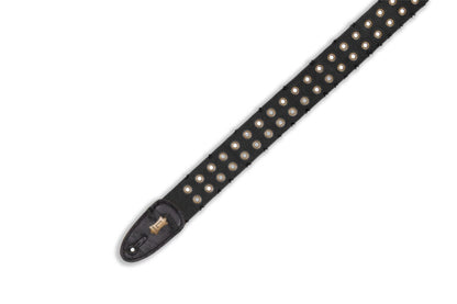 2" Wide Black Cotton Guitar Strap.