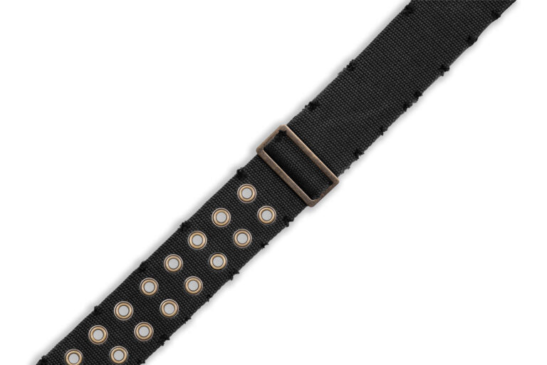 2" Wide Black Cotton Guitar Strap.