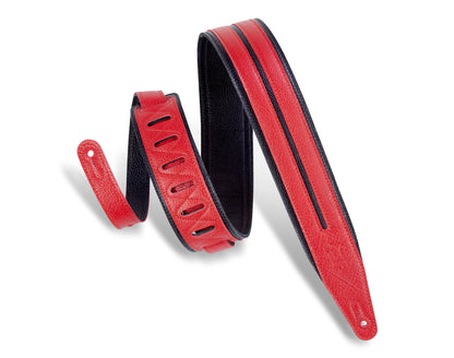 Levy's Leathers - MG317DRS-BLK_RED - 2 1/2" Wide Black Garment Leather Straps