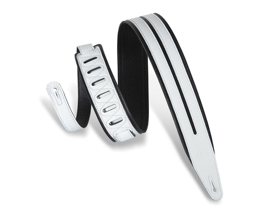 Levy's Leathers - MG317DRS-BLK_WHT - 2 1/2" Wide Black Garment Leather Straps