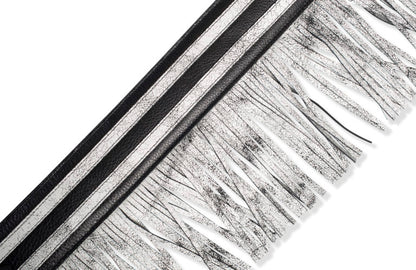 Levy's Leathers - MGFUSA-BLK_WHT - 2 1/2" Garment Leather Guitar Straps