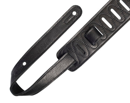 Levy's Leathers - MGFUSA-BLK_WHT - 2 1/2" Garment Leather Guitar Straps