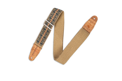 Hemp Guitar Strap - Berry And Taupe