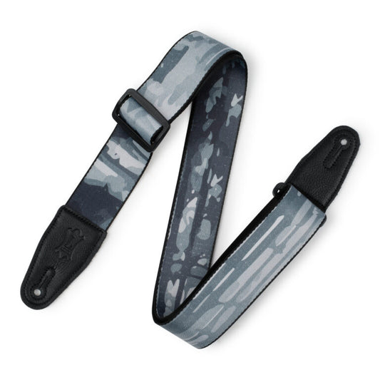 Polyester Guitar Strap - Grey Abstract Tree Motif