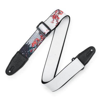 Polyester Guitar Strap - Cherry Blossoms & Snow
