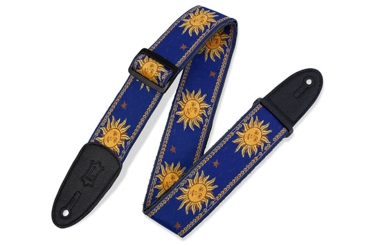 Levy's Leathers - MPJG-SUN-BLU - 2" Wide Blue Jacquard Guitar Strap