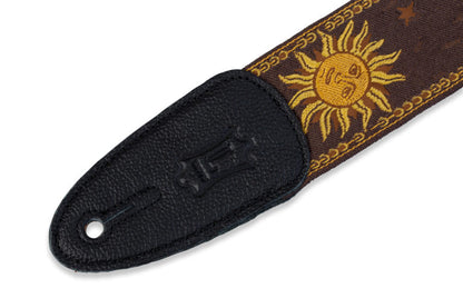 Levy's Leathers - MPJG-SUN-BRN - 2" Wide Brown Jacquard Guitar Strap