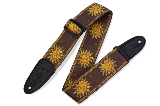 Levy's Leathers - MPJG-SUN-BRN - 2" Wide Brown Jacquard Guitar Strap