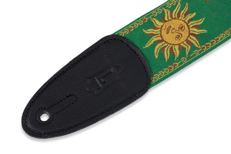 Levy's Leathers - MPJG-SUN-GRN - 2" Wide Green Jacquard Guitar Strap.