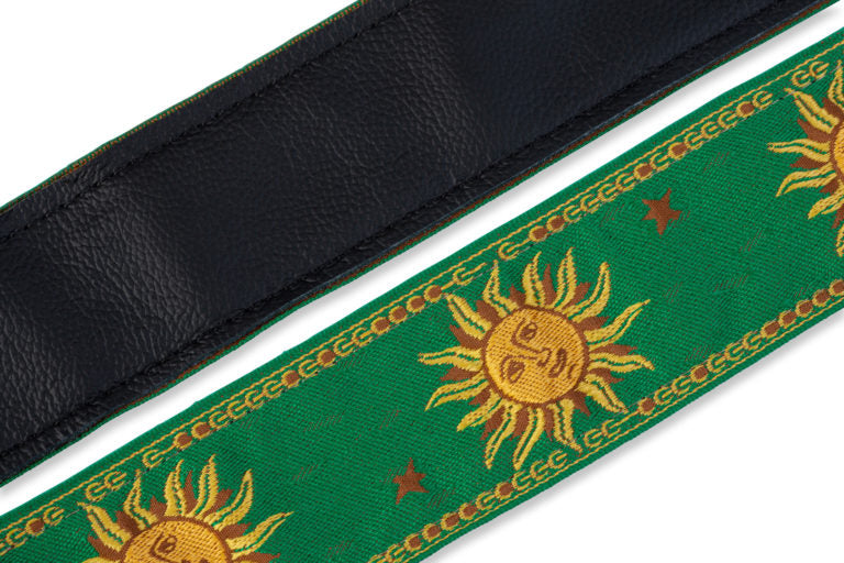 Levy's Leathers - MPJG-SUN-GRN - 2" Wide Green Jacquard Guitar Strap.