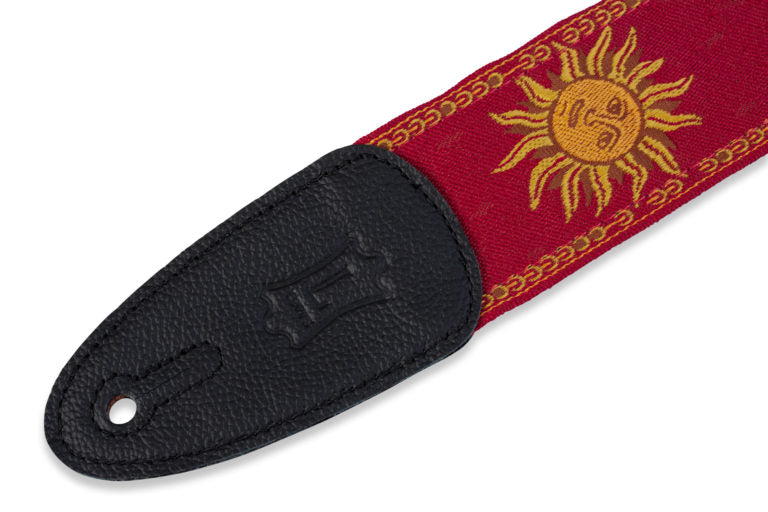 Levy's Leathers - MPJG-SUN-RED - 2" Wide Red Jacquard Guitar Strap