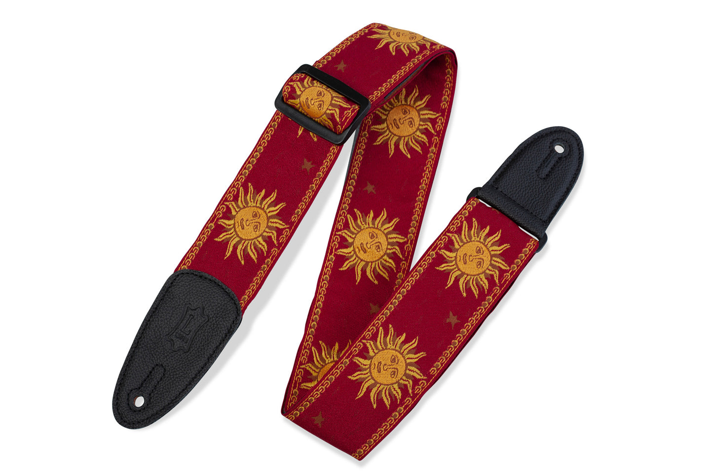 Levy's Leathers - MPJG-SUN-RED - 2" Wide Red Jacquard Guitar Strap